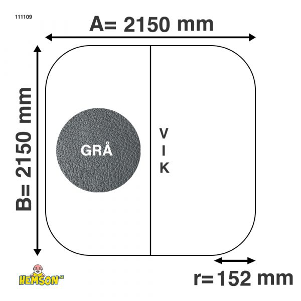 Spa cover 215x215 r15 | Grå | 1111126