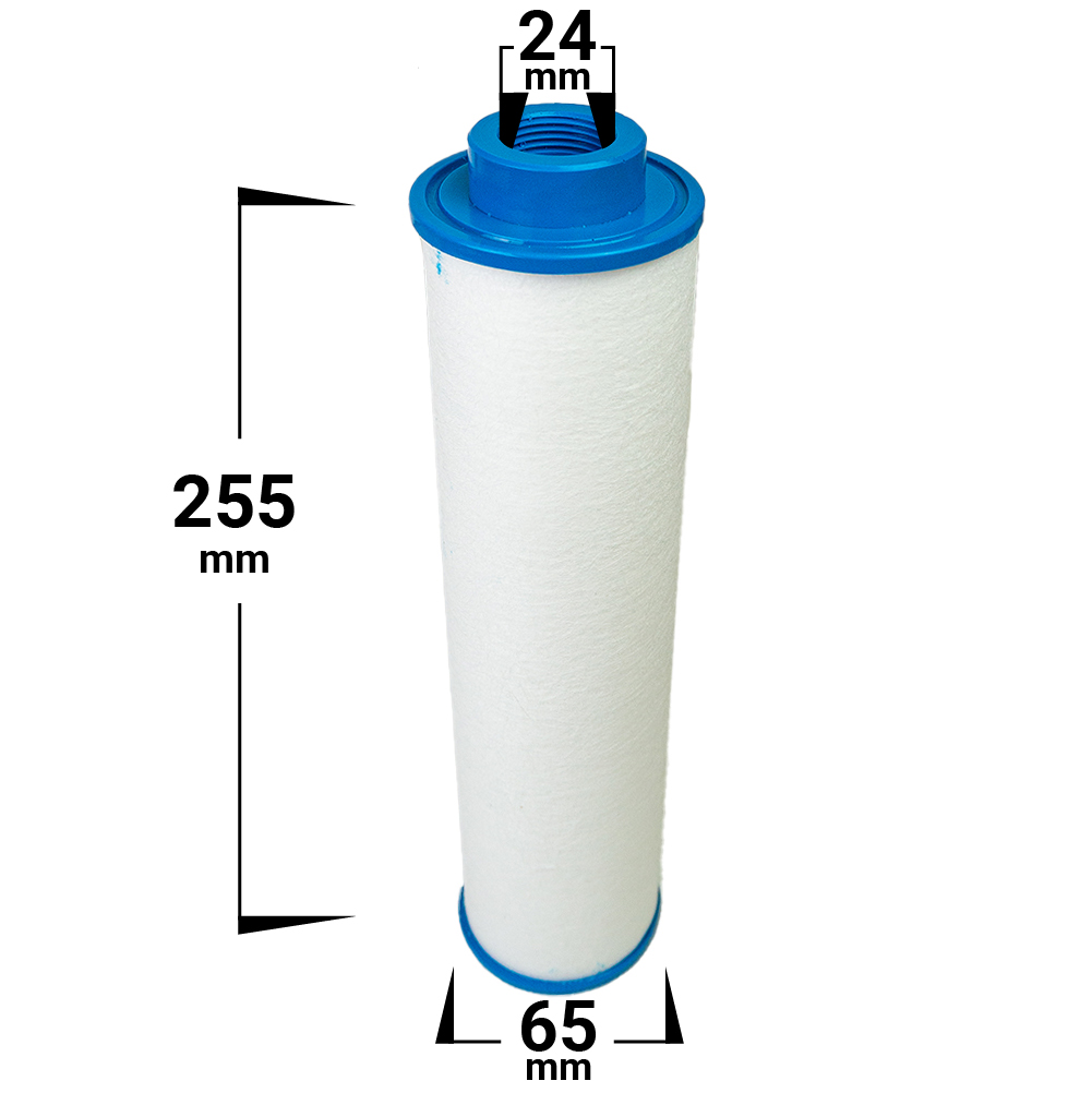 Effektivt Förfilter/Påfyllnadsfilter, Tar bort partiklar ner till 1-5 micron